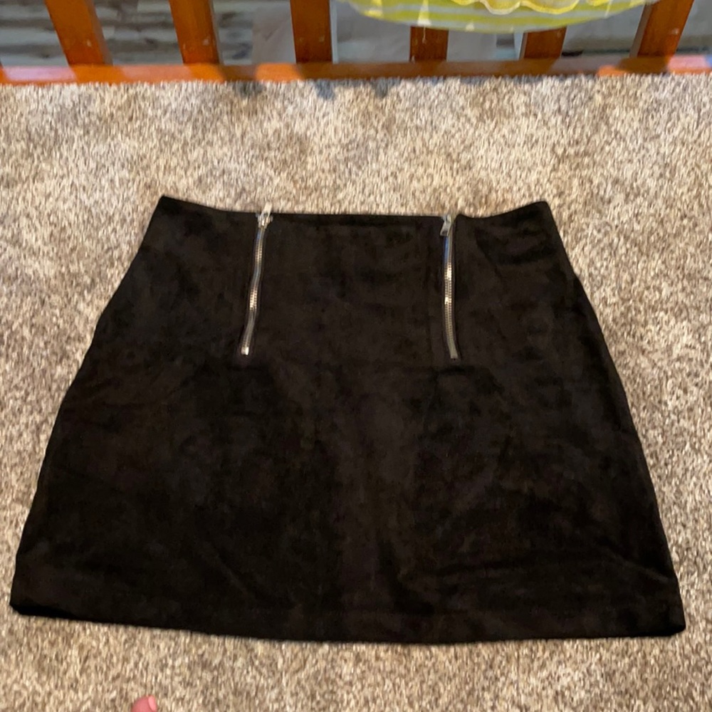 Velvet mini skirt